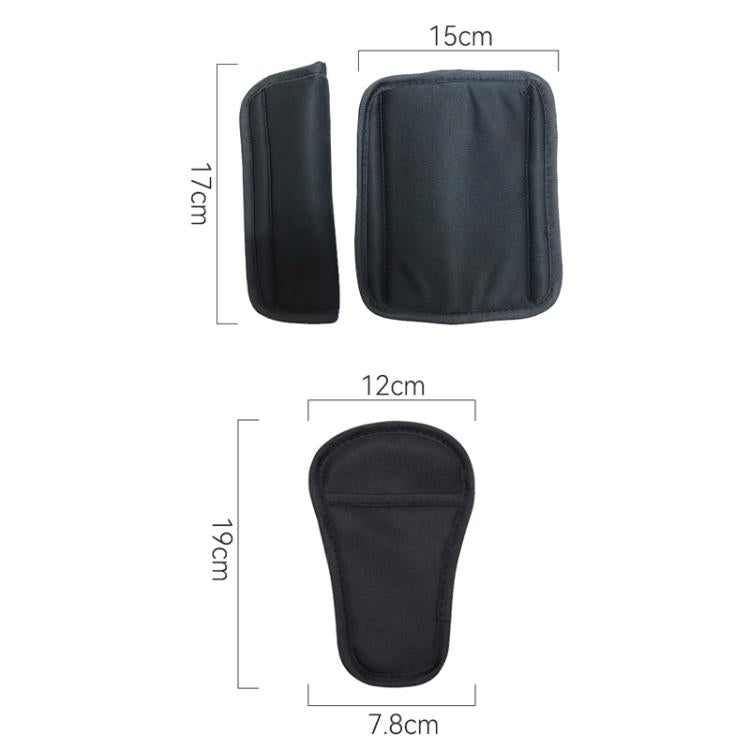 Protezione per la spalla della cintura di sicurezza del passeggino, Black Regular, Black Nylon Patch, Black Crotch Protector, Black Regular 3pcs /Set, Black Nylon 3pcs /Set
