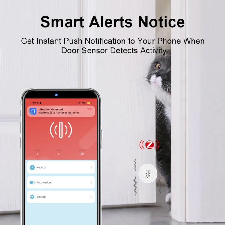 Sensore vibrazione e inclinazione ZigBee compatibile Tuya