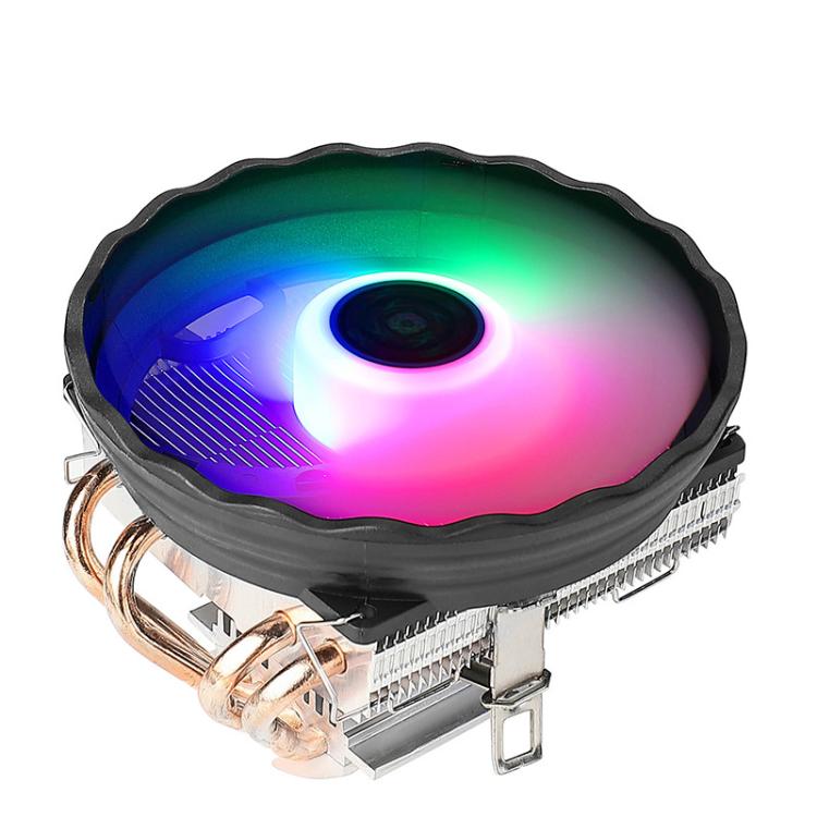 EVESKY  12cm RGB LED CPU Cooler with Dual Copper Heat Pipes Quiet Fan for Desktop Computers, 300