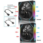 4RS 12cm Computer  Case Fan with Infinity Mirror ARGB Thermal Control & Ultra Quiet Cooling