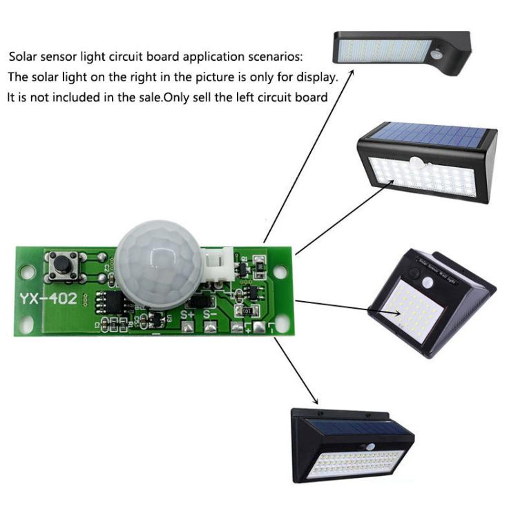 Scheda controllo luce solare con sensore PIR 3.7V