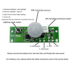 Scheda controllo luce solare con sensore PIR 3.7V