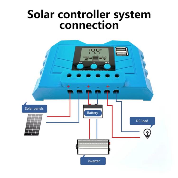 Controller di carica solare 12V 24V PWM con display LCD