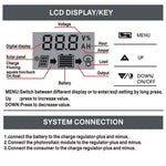 Controller di carica solare 12V 24V PWM con display LCD