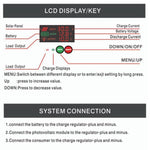 Controller solare 12V-24V con display a colori 10A-60A