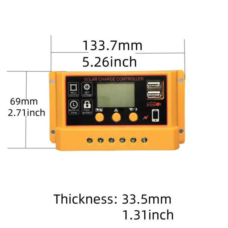 Controller di carica solare 12V/24V con display LCD 10A-30A