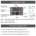 Controller di carica solare 12V/24V con display LCD 10A-30A