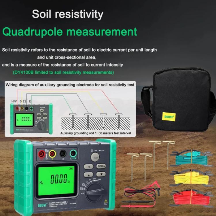 Tester digitale per la resistenza di terra DUOYI, DY4100A, DY4100B