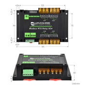 Waveshare Guide-Type 4-Way RS485 High-Current Relay Module, Modbus RTU Protocol, 30461