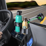 Portabicchieri multifunzionale per auto, con ventosa di grandi dimensioni, supporto per bevande., Long Rod Gray, Long Rod Green, Short Rod Gray, Short Rod Green