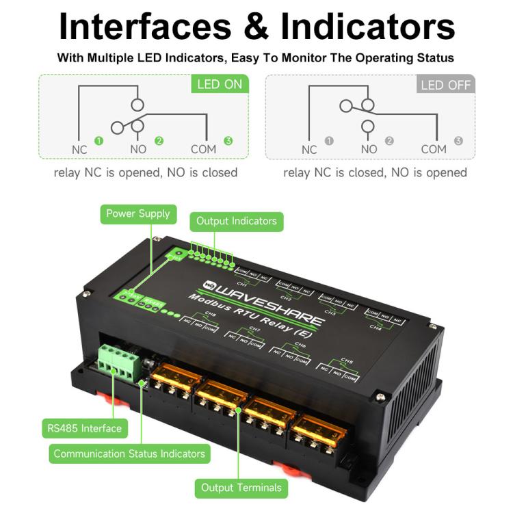 Modulo relè RS485 8 canali 30A Modbus RTU con isolamento