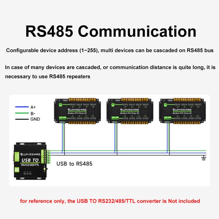 Modulo relè RS485 8 canali 30A Modbus RTU con isolamento