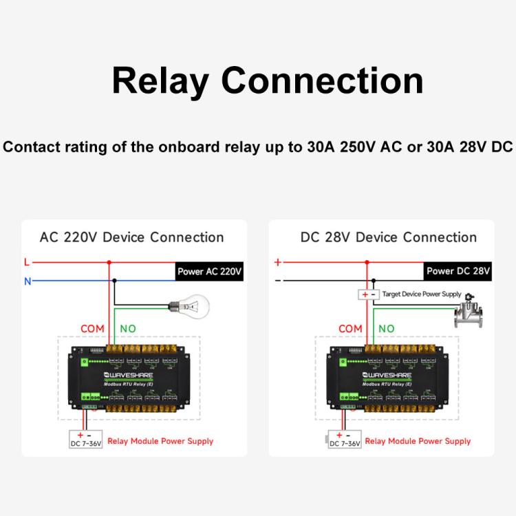 Modulo relè RS485 8 canali 30A Modbus RTU con isolamento