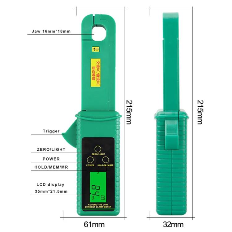 Pinza amperometrica per corrente di dispersione auto DUOYI - Tester CC