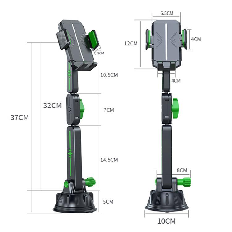 Supporto telescopico per cellulare con braccio meccanico estensibile per auto, parabrezza, cruscotto, con grande ventosa, supporto per navigatore