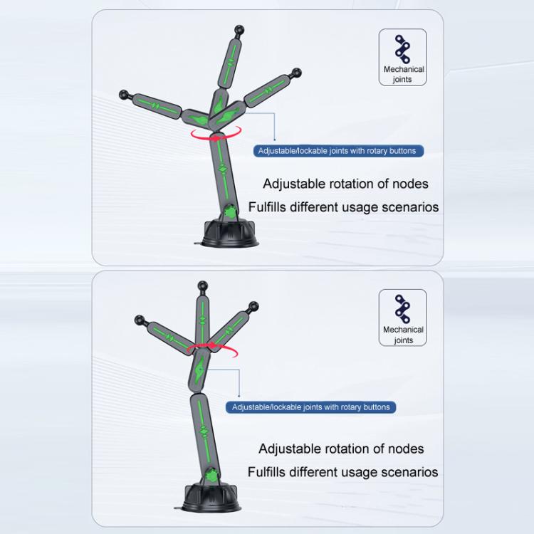 Supporto telescopico per cellulare con braccio meccanico estensibile per auto, parabrezza, cruscotto, con grande ventosa, supporto per navigatore