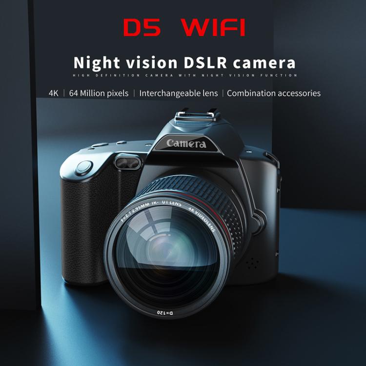 D5 Fotocamera Digitale WiFi 64MP Dual Camera Night Vision