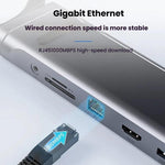 9 In 1 Hub Computer Stand Aluminum Alloy Folding PD Fast Charging With LAN Docking Station Laptop Bracket, 9 In 1 (Dark Metallic Color)