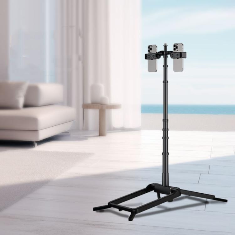 Treppiede regolabile 55" con doppio morsetto per smartphone