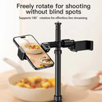 Treppiede regolabile 55" con doppio morsetto per smartphone