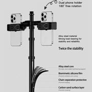 Treppiede regolabile 55" con doppio morsetto per smartphone