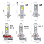 2 lampadine a LED per fari auto, mini 1:1, con collegamento diretto., H1, H3, H7, H11, 9005, 9006, H16, P13W, 9012
