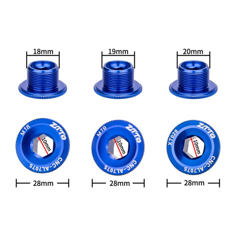 2 pezzi ZTTO Copertura pedivella in lega di alluminio per bicicletta Viti per pedivella mountain bike, M18 Black, M18 Red, M18 Blue, M19 Black, M19 Red, M19 Blue, M20 Black, M20 Red, M20 Blue