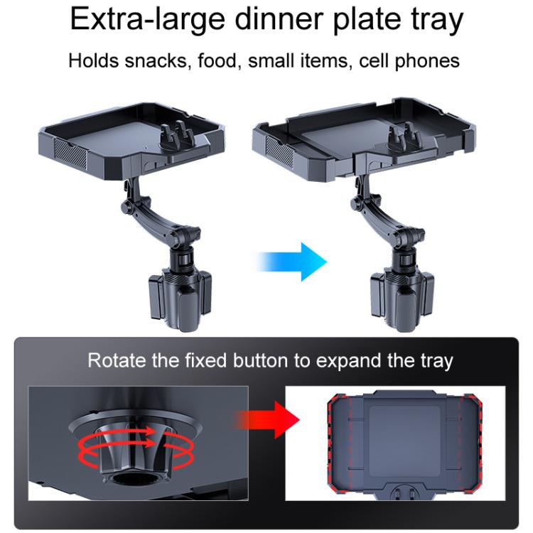 Vassoio girevole a 360 gradi per auto, supporto per cellulare regolabile in auto, Small, Medium, Large