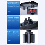 Vassoio girevole a 360 gradi per auto, supporto per cellulare regolabile in auto, Small, Medium, Large