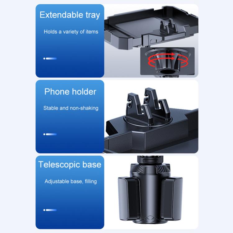 Vassoio girevole a 360 gradi per auto, supporto per cellulare regolabile in auto, Small, Medium, Large