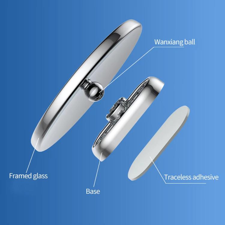 Specchietto retrovisore ausiliario ultra trasparente riflettente per retromarcia, per l'individuazione dell'angolo cieco., Black, Silver