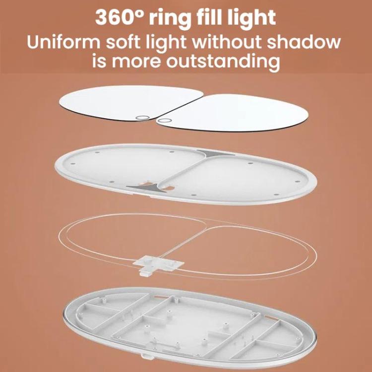 Specchio ingranditore per trucco con luce LED a sfioramento per aletta parasole auto.