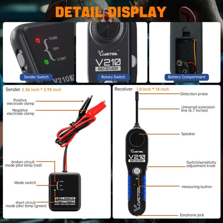 Tester per circuiti automobilistici VDIAGTOOL 6-42V