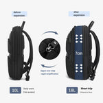 Men Expandable Waterproof Lightweight Laptop Backpack With Floating Zipper, Tigernu T-B9121  15.6 Inch, Tigernu T-B9121  17 Inch