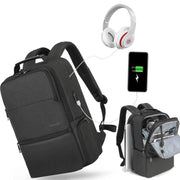 Men Anti-Theft Laptop Backpack with USB Charging Port, Headphone Hole & Comfort Shoulder Straps for Travel, Work Commute, Tigernu  15.6-inch Standard, Tigernu 19-inch Expandable