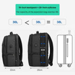 Men Anti-Theft Laptop Backpack with USB Charging Port, Headphone Hole & Comfort Shoulder Straps for Travel, Work Commute, Tigernu  15.6-inch Standard, Tigernu 19-inch Expandable
