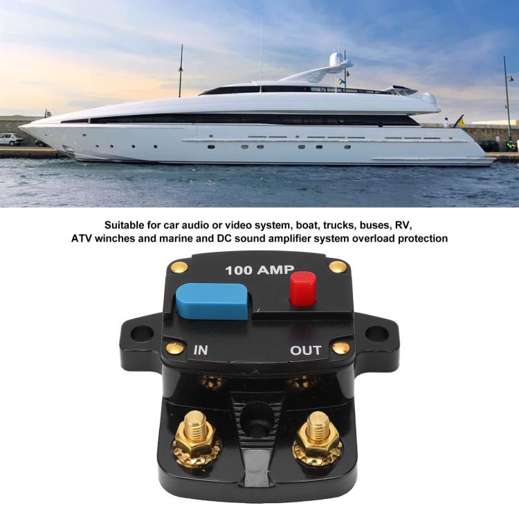 Interruttore fusibile per ripristino audio auto, protezione da cortocircuito e sovraccarico, interruttore automatico., 50A, 60A, 80A, 100A, 150A, 200A, 250A, 300A