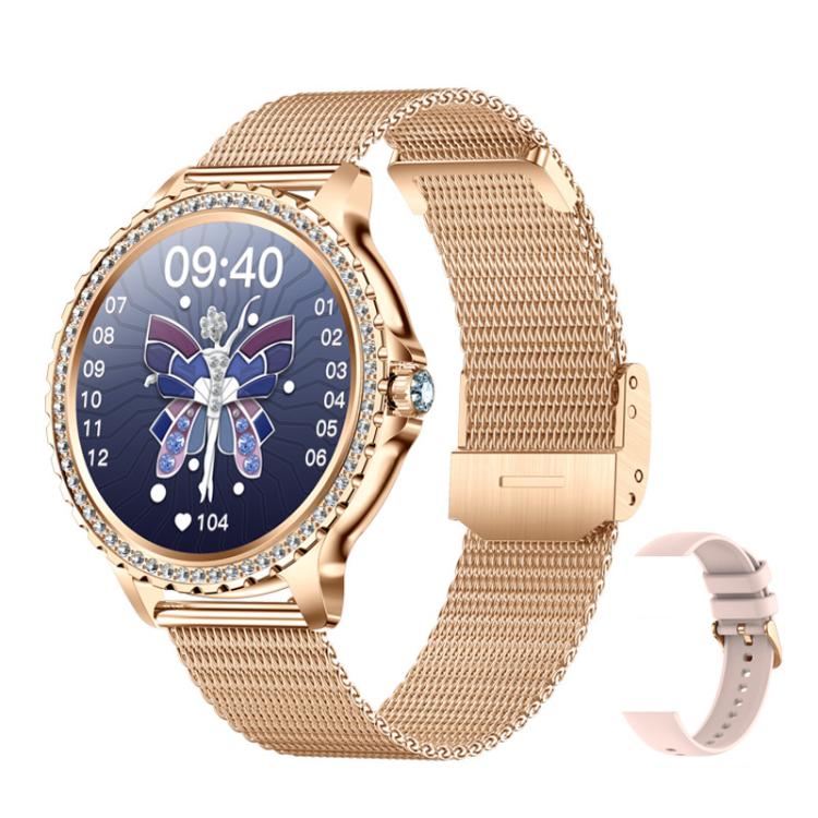 Smartwatch sportivo impermeabile con chiamate Bluetooth, assistente vocale AI, funzione Life Life, impermeabile e con chiamate Bluetooth., Black Silicone Strap, Gold Pink Silicone Strap, Silver Gray Silicone Strap                                       ...