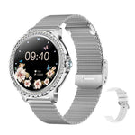 Smartwatch sportivo impermeabile con chiamate Bluetooth, assistente vocale AI, funzione Life Life, impermeabile e con chiamate Bluetooth., Black Silicone Strap, Gold Pink Silicone Strap, Silver Gray Silicone Strap                                       ...