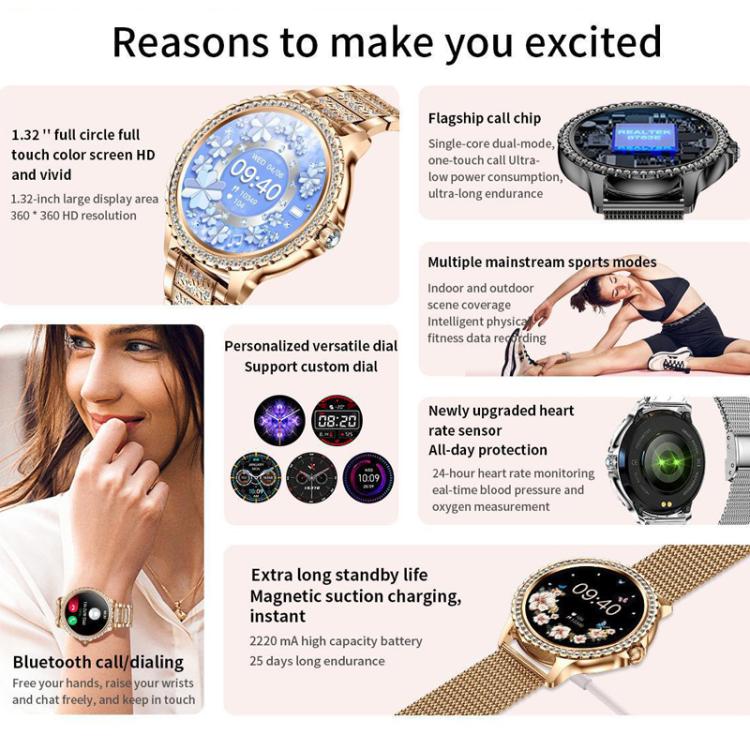 Smartwatch sportivo impermeabile con chiamate Bluetooth, assistente vocale AI, funzione Life Life, impermeabile e con chiamate Bluetooth., Black Silicone Strap, Gold Pink Silicone Strap, Silver Gray Silicone Strap                                       ...