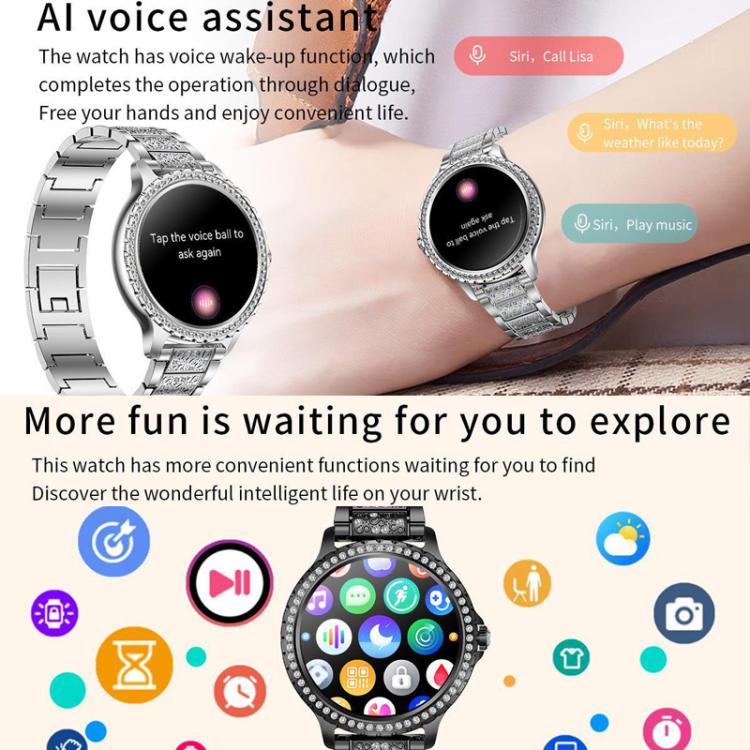 Smartwatch sportivo impermeabile con chiamate Bluetooth, assistente vocale AI, funzione Life Life, impermeabile e con chiamate Bluetooth., Black Silicone Strap, Gold Pink Silicone Strap, Silver Gray Silicone Strap                                       ...