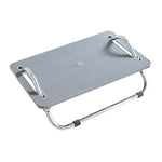 Poggiapiedi regolabile da posizionare sotto la scrivania per un'ergonomia ottimale in ufficio, con design anti-incrociamento delle gambe., Metal Tube Black, Metal Tube Gray