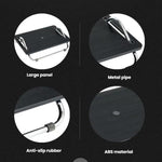 Poggiapiedi regolabile da posizionare sotto la scrivania per un'ergonomia ottimale in ufficio, con design anti-incrociamento delle gambe., Metal Tube Black, Metal Tube Gray
