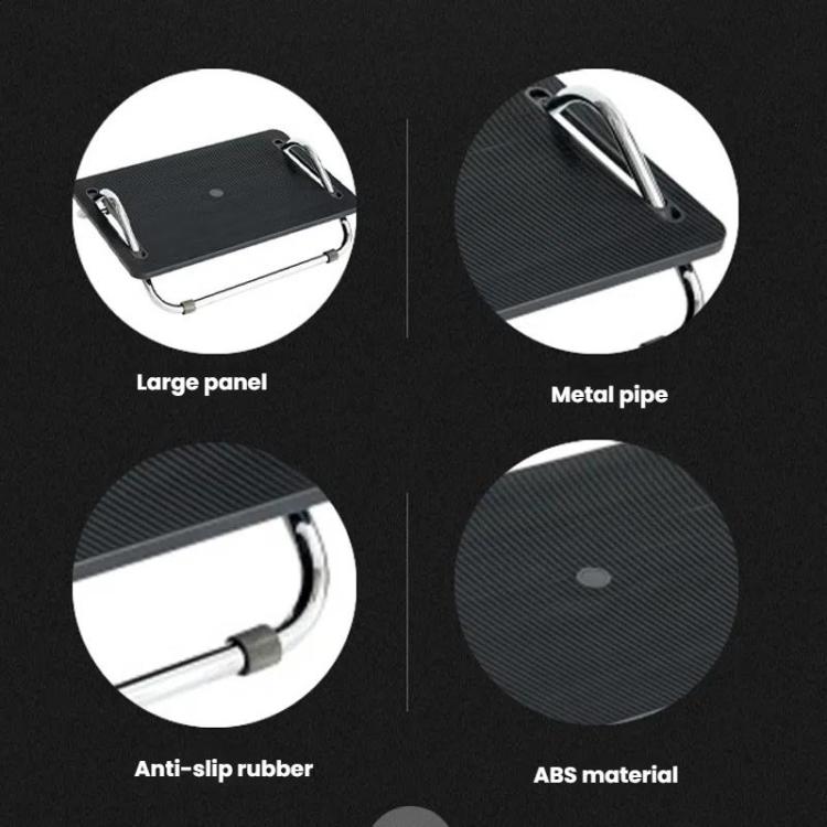 Poggiapiedi regolabile da posizionare sotto la scrivania per un'ergonomia ottimale in ufficio, con design anti-incrociamento delle gambe., Metal Tube Black, Metal Tube Gray