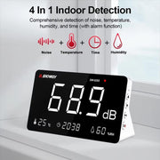 Desktop Noise Meter Temperature and Humidity Meter Decibel Meter Environmental Noise Monitor, SW-525S