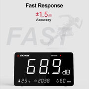 Desktop Noise Meter Temperature and Humidity Meter Decibel Meter Environmental Noise Monitor, SW-525S