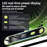 Ventilatore da tavolo F6 con display digitale intelligente a LED, 5 velocità e luce notturna., Shaking Head White