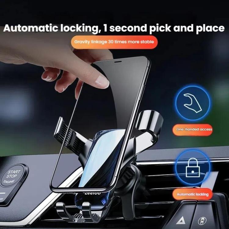 Supporto per cellulare da auto Leeioo con clip per presa d'aria a gravità.
