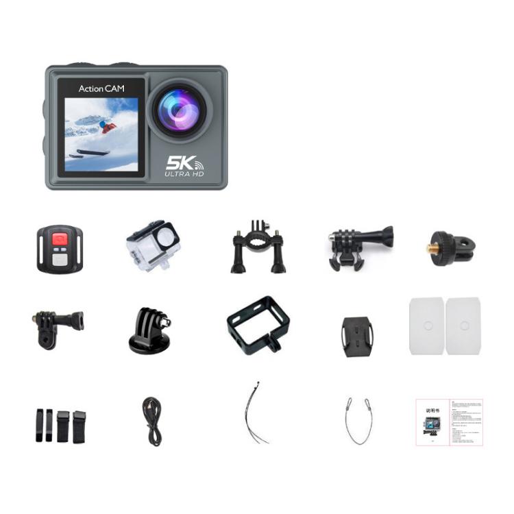 Videocamera d'azione 5K con stabilizzazione anti-vibrazione, riprese HD all'aperto, registratore per ciclismo, videocamera subacquea, M40TR With Touch Screen + Remote Control, M40TRW With Touch Screen + Integrated Remote-Controlled Microphone