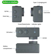 Videocamera d'azione 5K con stabilizzazione anti-vibrazione, riprese HD all'aperto, registratore per ciclismo, videocamera subacquea, M40TR With Touch Screen + Remote Control, M40TRW With Touch Screen + Integrated Remote-Controlled Microphone